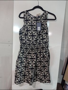 Women’s Black & White Floral Sleeveless Dress by Responsible Style